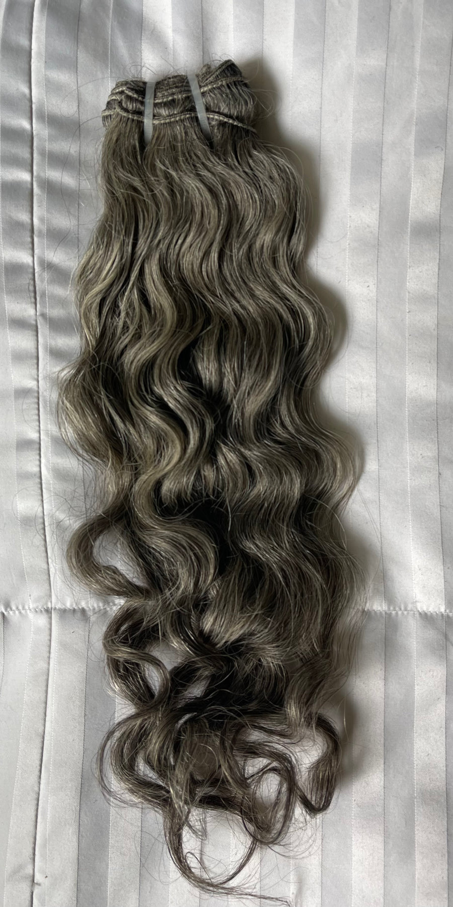 Curly gray top hair extensions